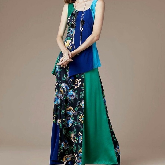 Diane von Furstenburg Layered Silk Maxi Dress - Picture 1 of 8
